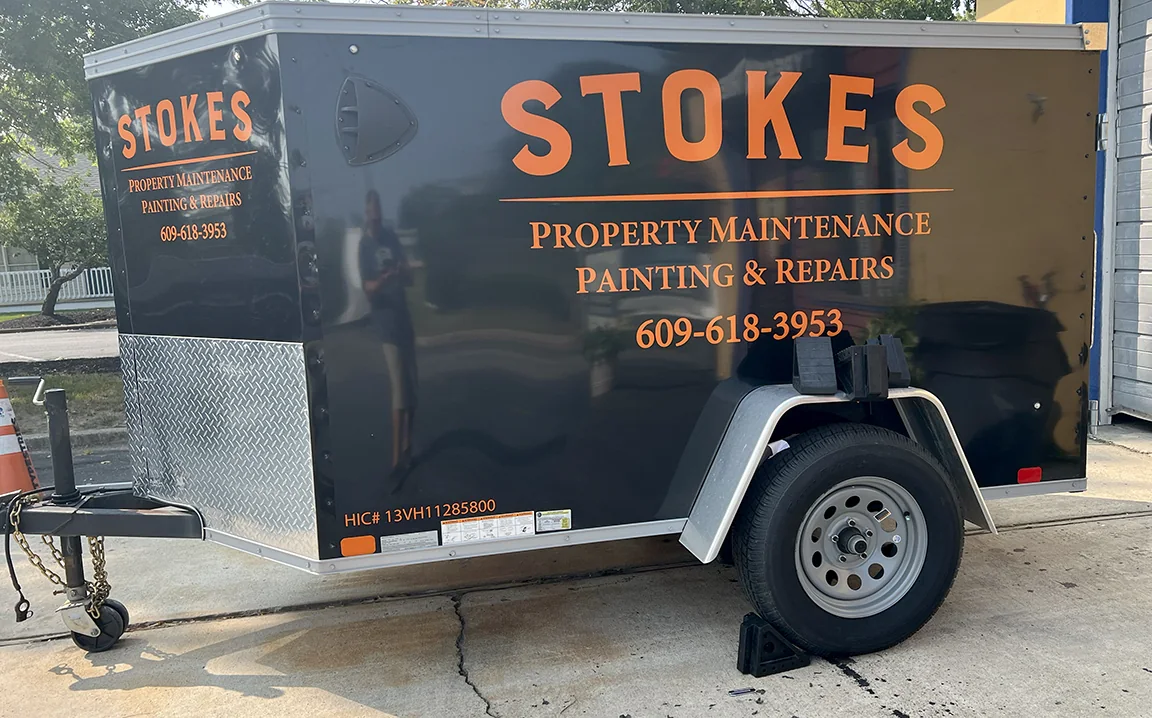 Enclosed trailer graphics for property maintenance by Typestries Sign & Digital in New Jersey